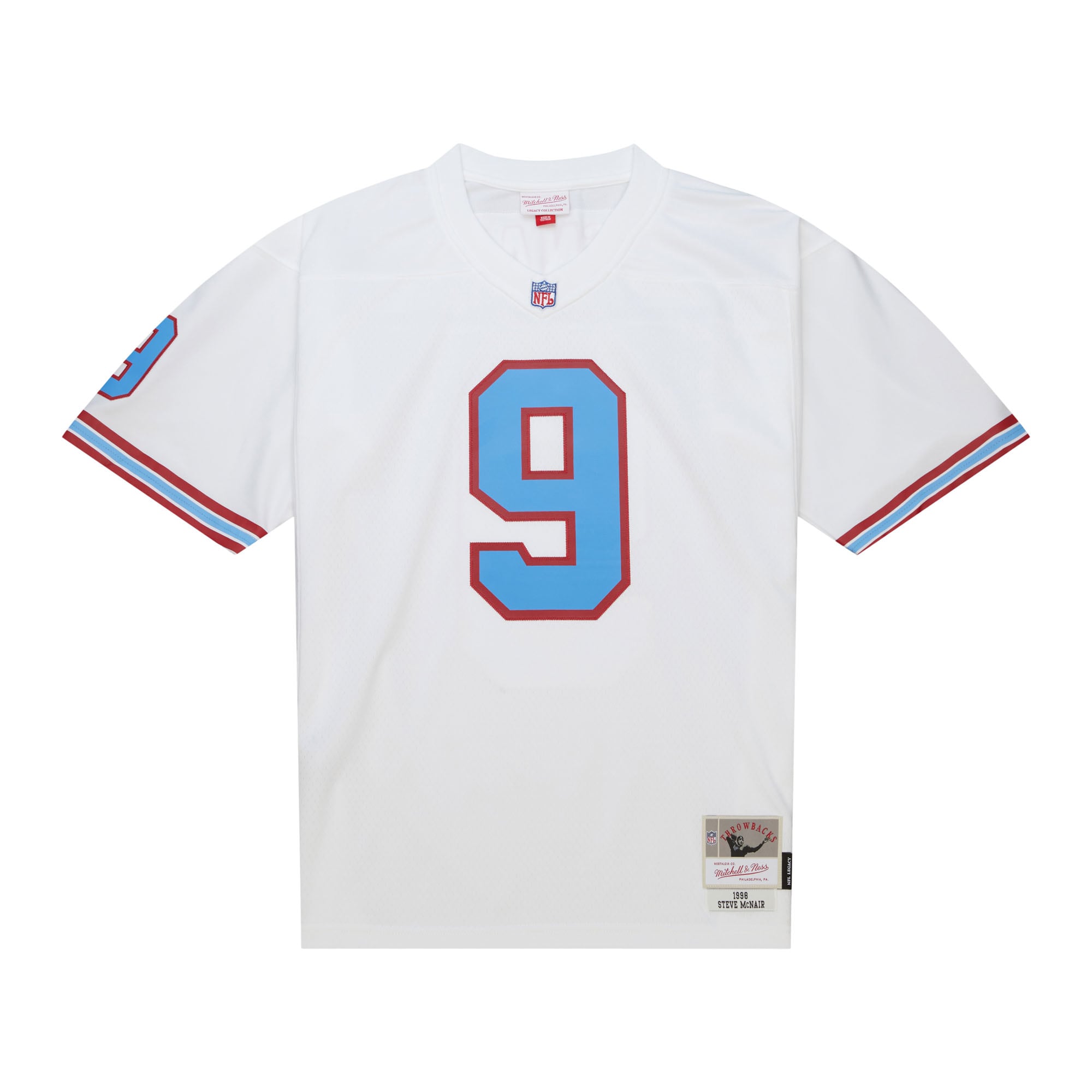Tennessee Oilers Steve McNair Mitchell Ness White Legacy NFL Jersey Men's