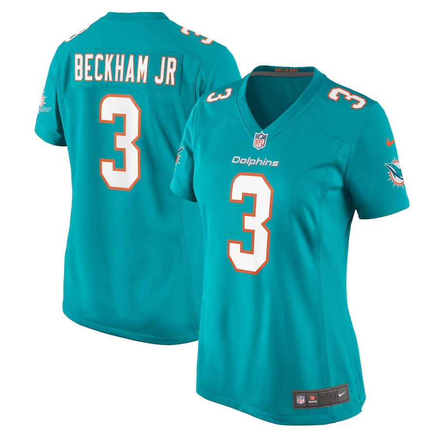Odell Beckham Jr. 3 Miami Dolphins Game Aqua NFL Jersey Women's