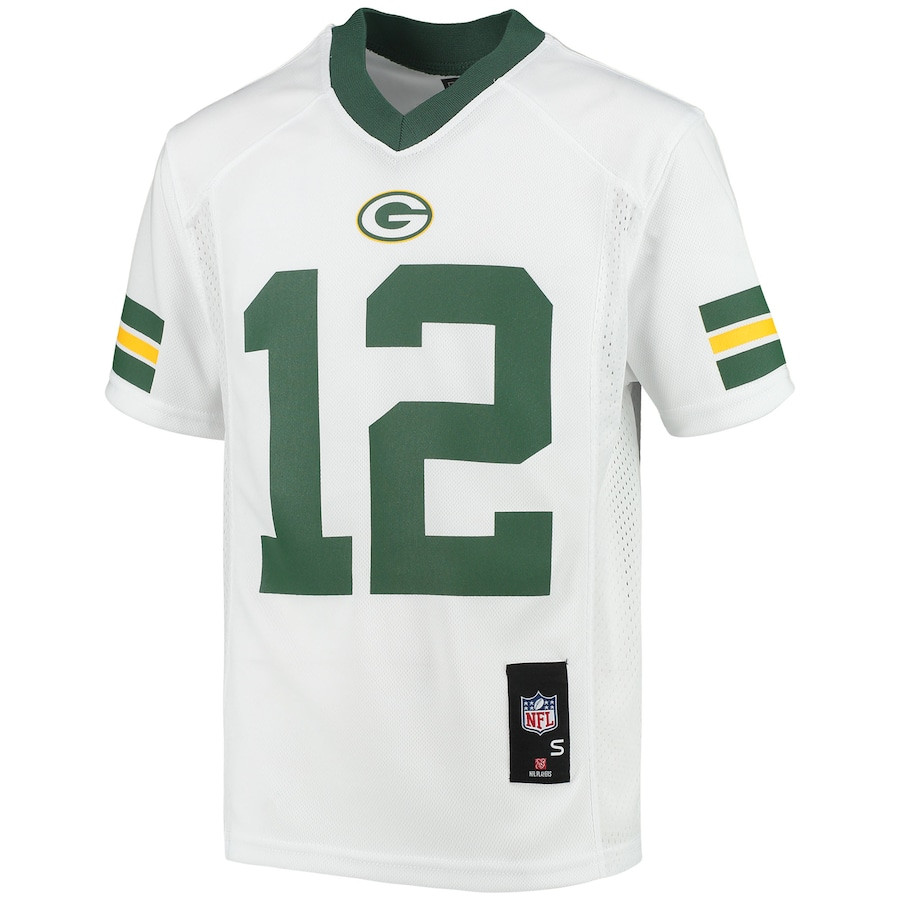 Aaron Rodgers 12 Green Bay Packers White NFL Jersey Youth