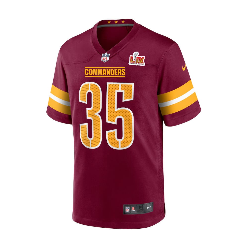 Percy Butler #35 Washington Commanders Super Bowl LIX Burgundy NFL Jersey Men's