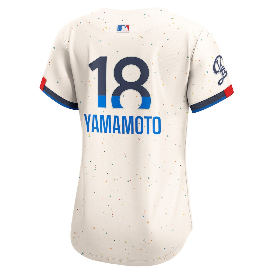 Yoshinobu Yamamoto 18 Los Angeles Dodgers 2024 City Connect Limited Cream MLB Jersey Women's