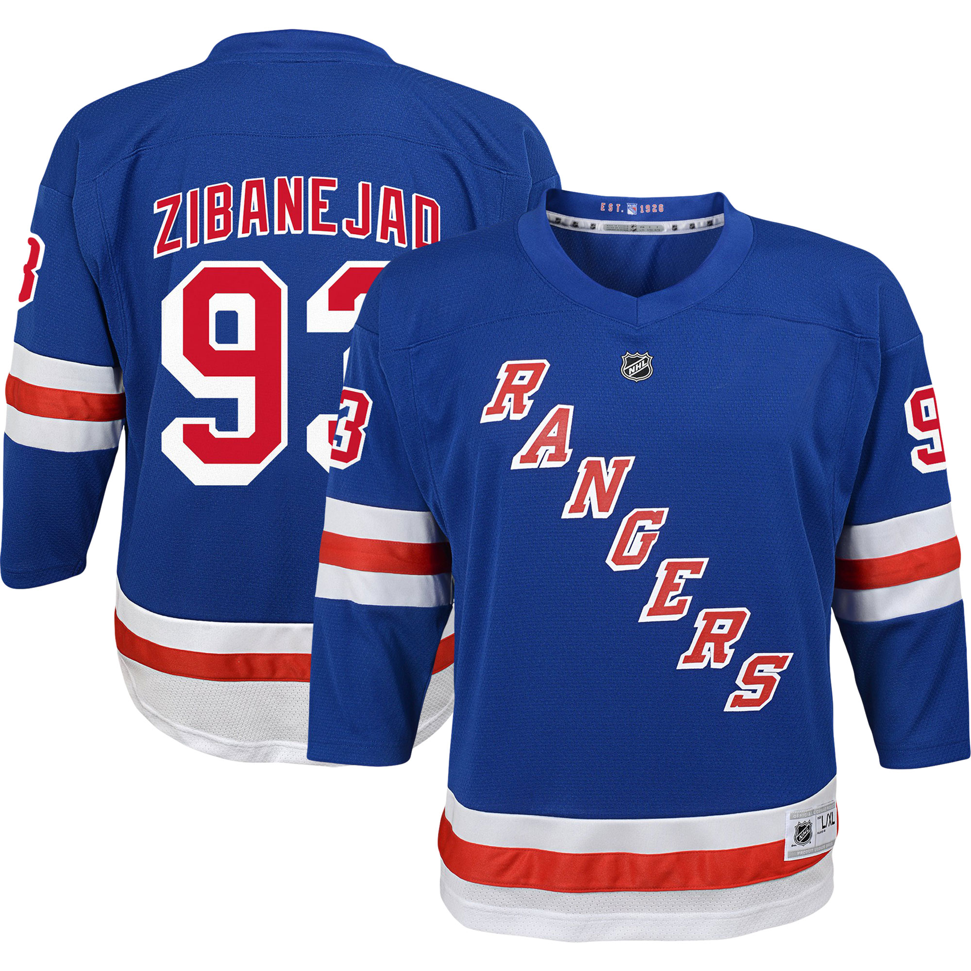 New York Rangers Mika Zibanejad Blue Home Player NHL Jersey Youth