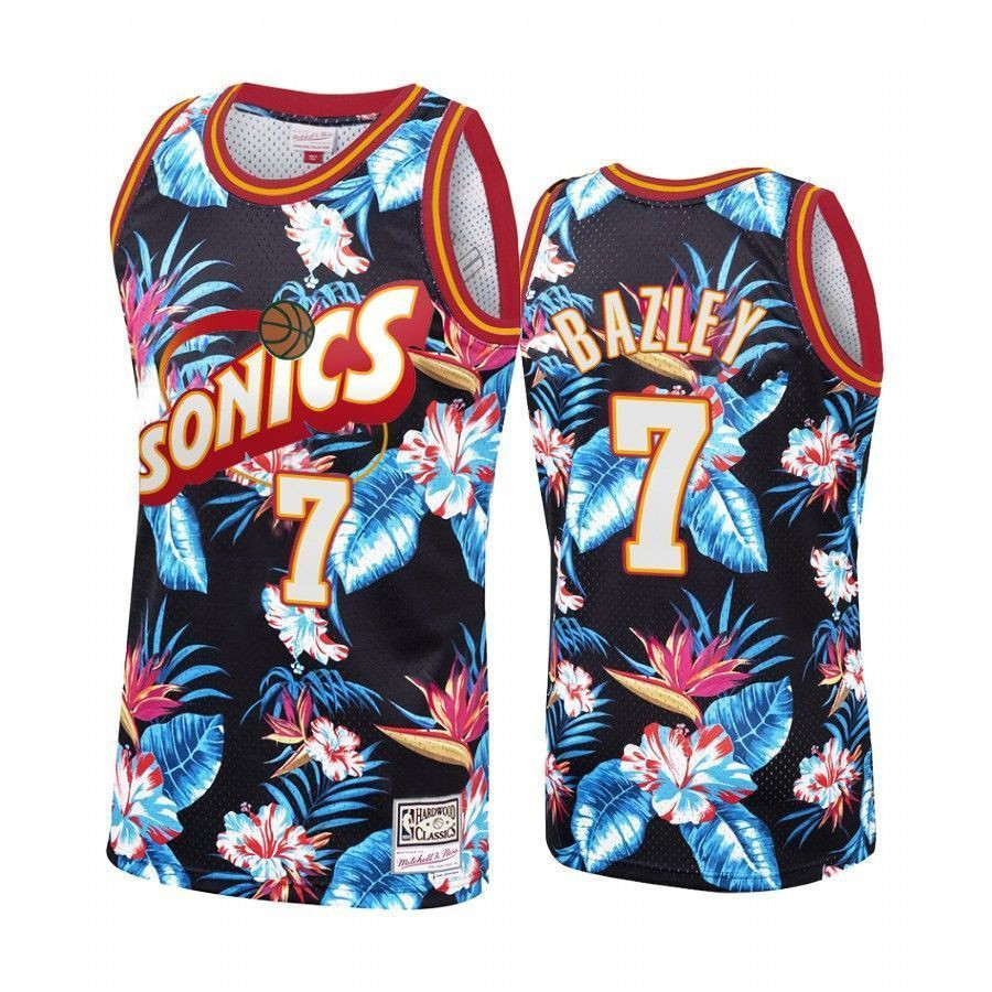 Oklahoma City Thunder Darius Bazley 7 Floral Fashion NBA Jersey Men's