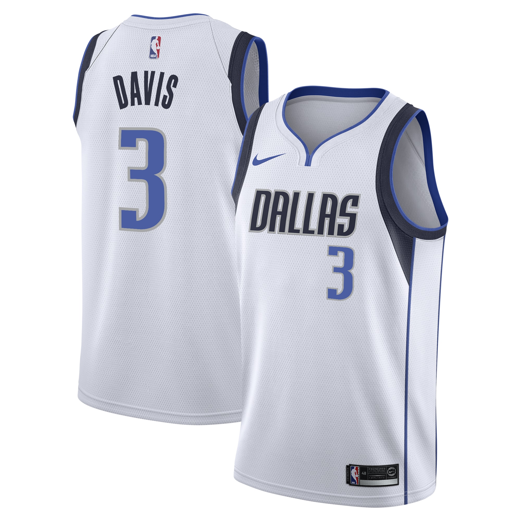 Dallas Mavericks Association Edition Swingman White Anthony Davis NBA Jersey Men's