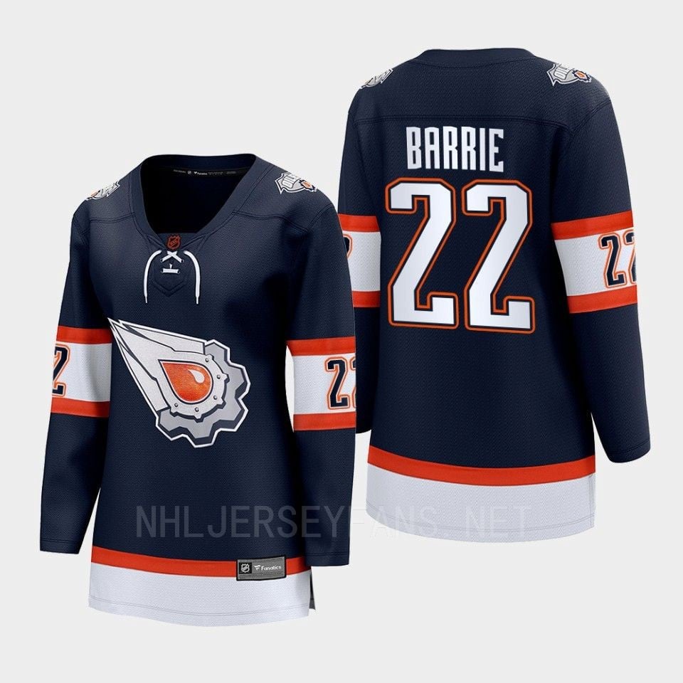 Tyson Barrie 22 Edmonton Oilers 2022 Special Edition 2.0 Breakaway Player Retro Navy NHL Jersey Women's