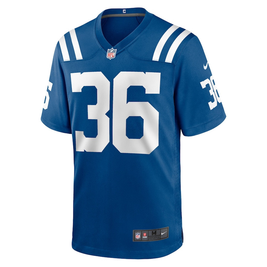 Salvon Ahmed 36 Indianapolis Colts Team Game Royal NFL Jersey Men's