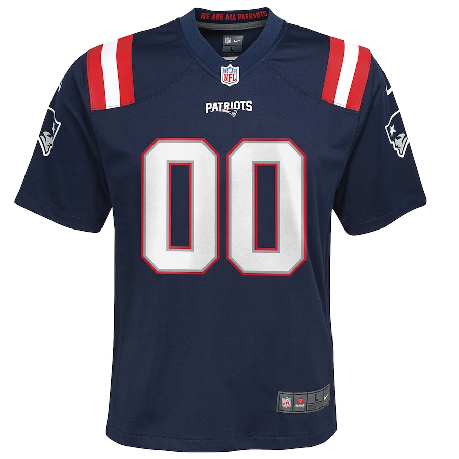 New England Patriots Custom Game Navy NFL Jersey Youth