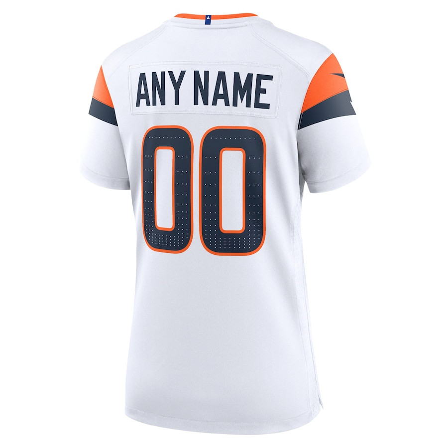 Denver Broncos Custom Game White NFL Jersey Women's