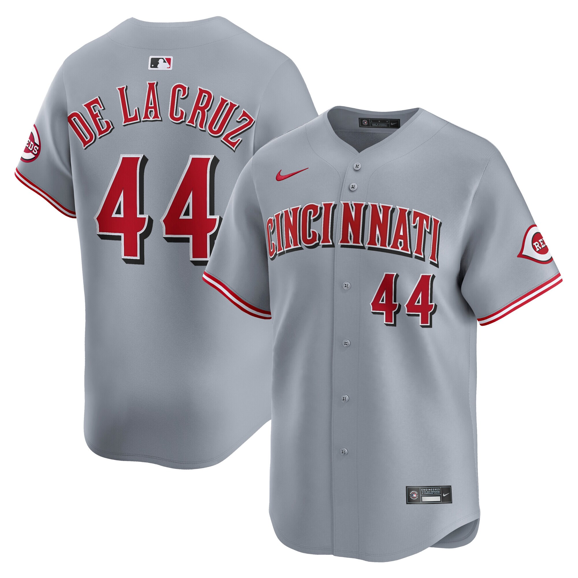 Cincinnati Reds Elly De La Cruz Gray Road Limited Player MLB Jersey Men's