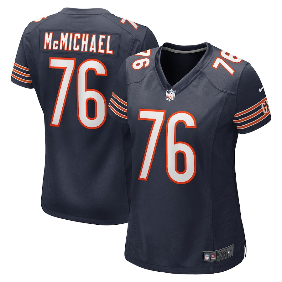 Steve McMichael 76 Chicago Bears Retired Player Game Navy NFL Jersey Women's