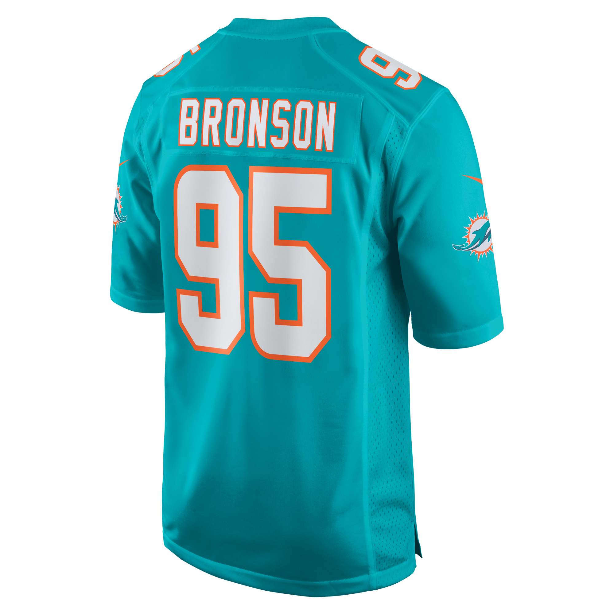 Miami Dolphins Josiah Bronson Aqua Home Game Player NFL Jersey Men's
