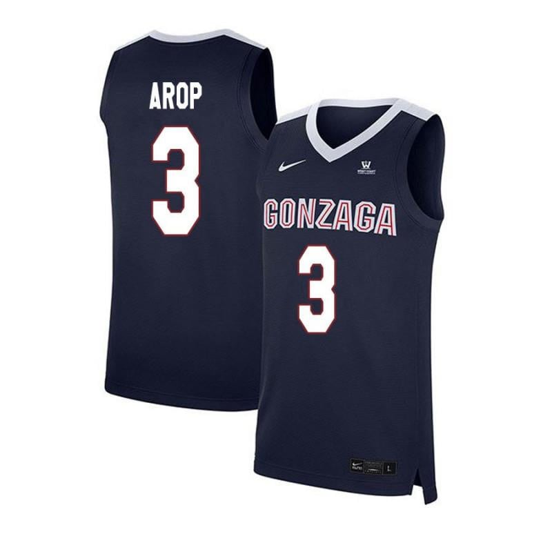 3 Manny Arop Navy Elite Gonzaga Bulldogs NCAA Jersey Men's