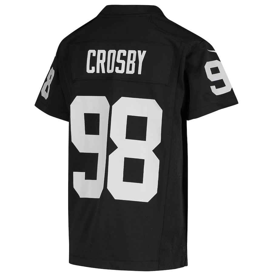 Maxx Crosby 98 Las Vegas Raiders Game Black NFL Jersey Youth