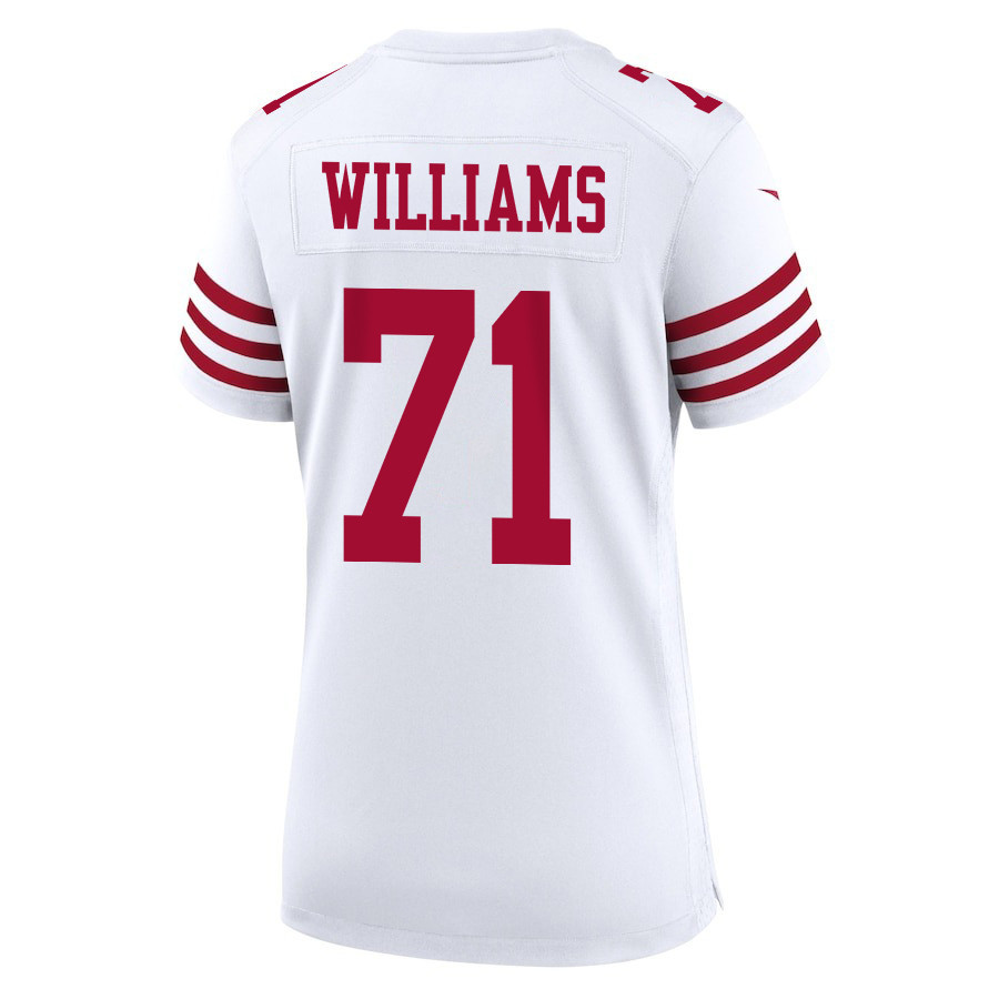 Trent Williams 71 San Francisco 49ers Super Bowl LVIII Patch Game White NFL Jersey Women's