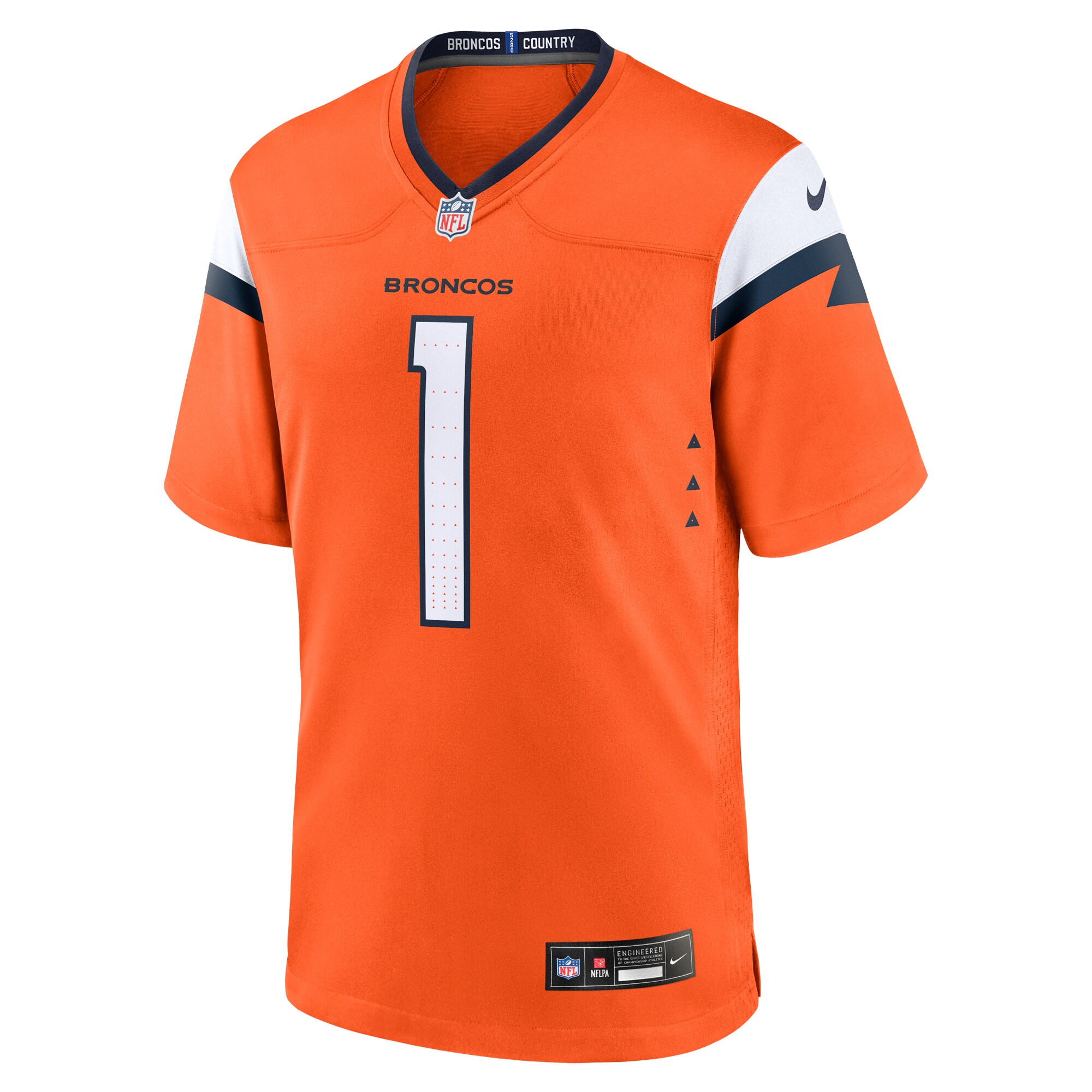 Denver Broncos Orange #1 Dad Game NFL Jersey Men's