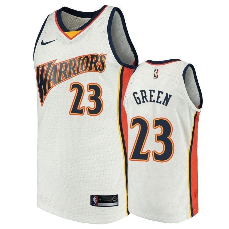 Golden State Warriors 23 Draymond Gree White Throwback NBA Jersey Men's