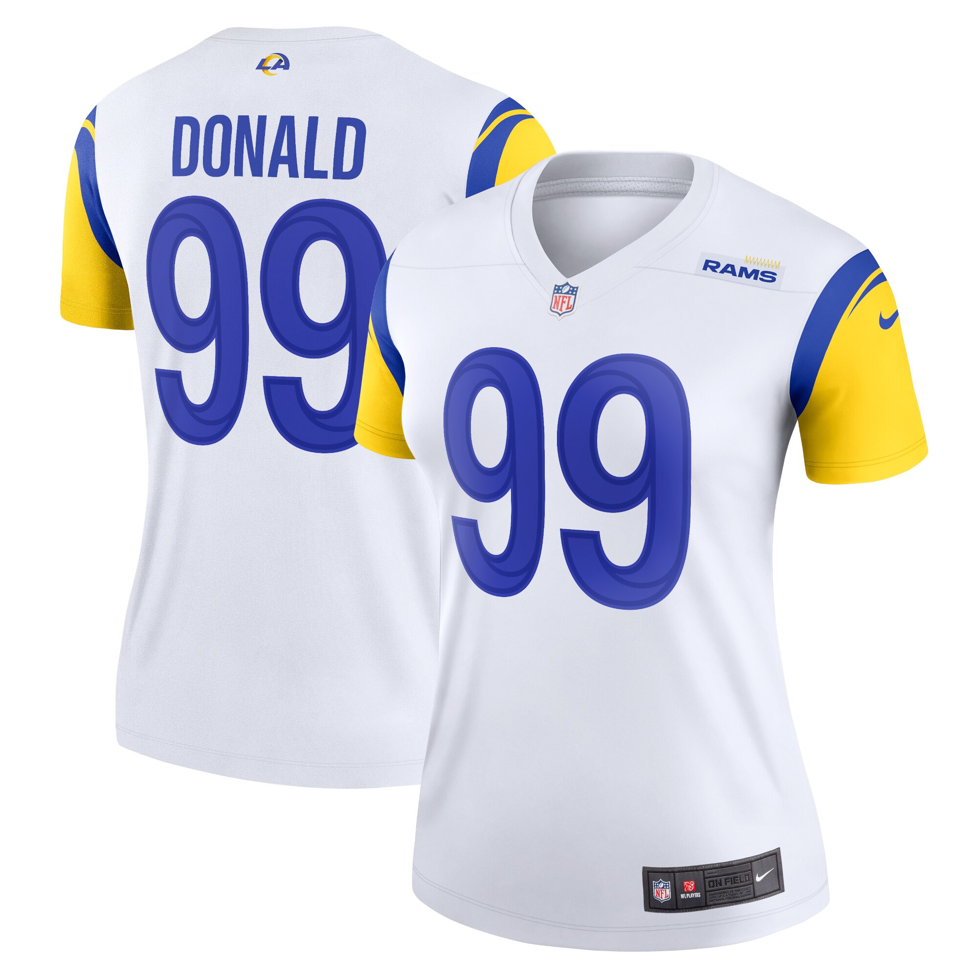 Los Angeles Rams Aaron Donald White Alternate Legend Player Performance Top NFL Jersey Women's