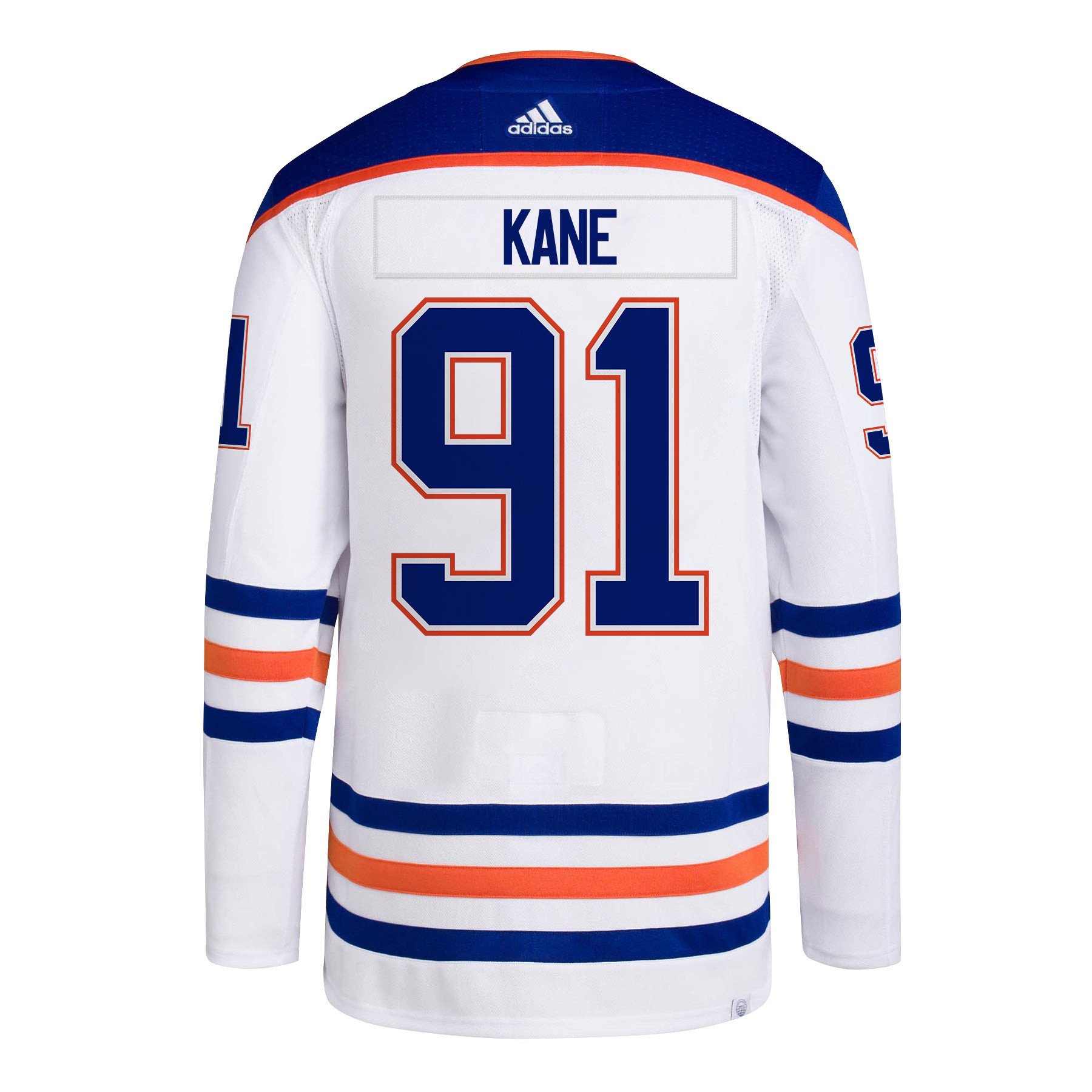 Evander Kane 91 Edmonton Oilers 2024 Playoffs Patch Away White NHL Jersey Men's