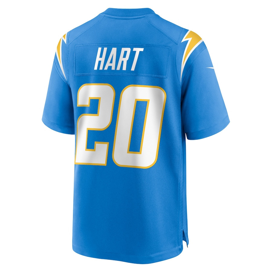 Cam Hart 20 Los Angeles Chargers Team Game Powder Blue NFL Jersey Men's