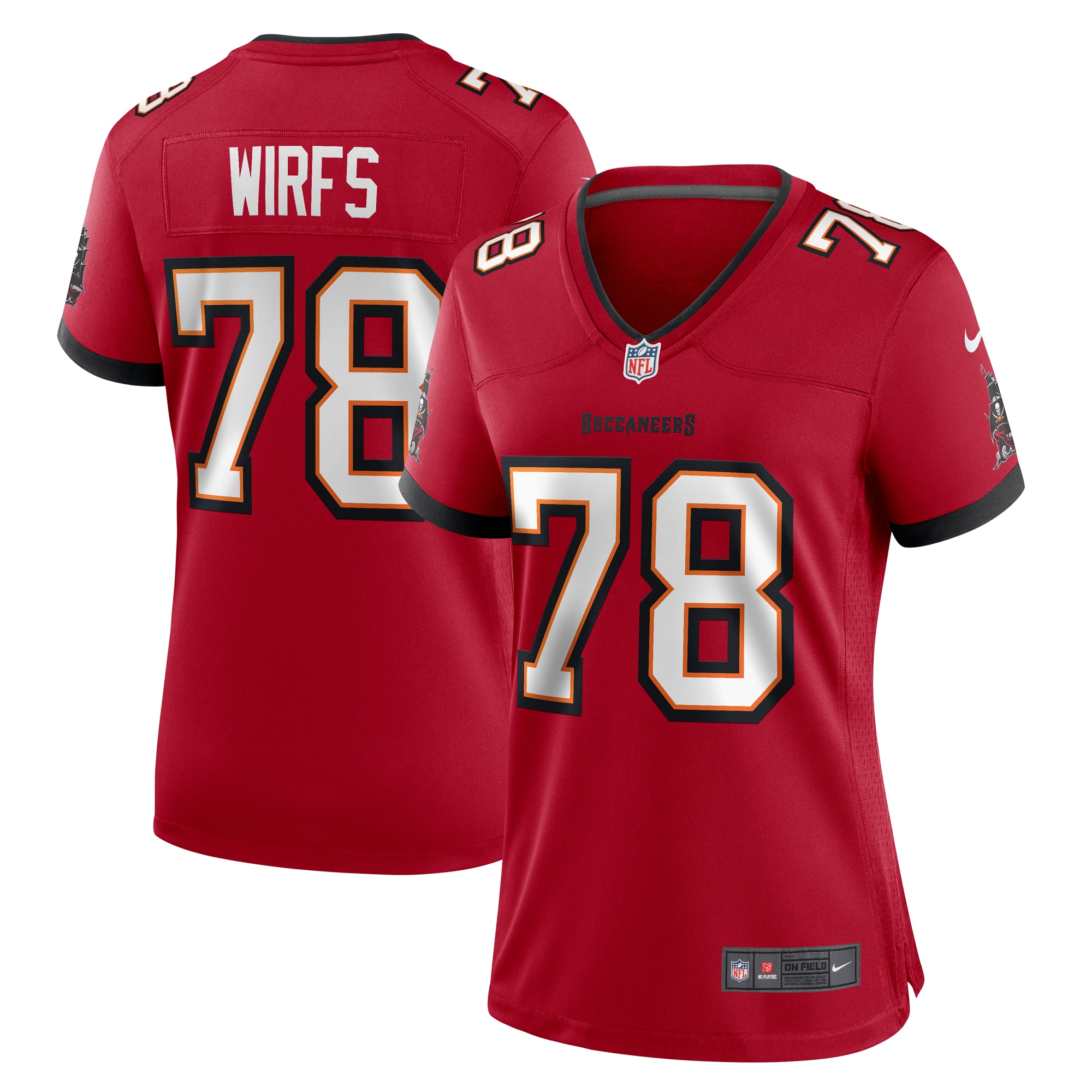 Tampa Bay Buccaneers Tristan Wirfs Red Game NFL Jersey Women's