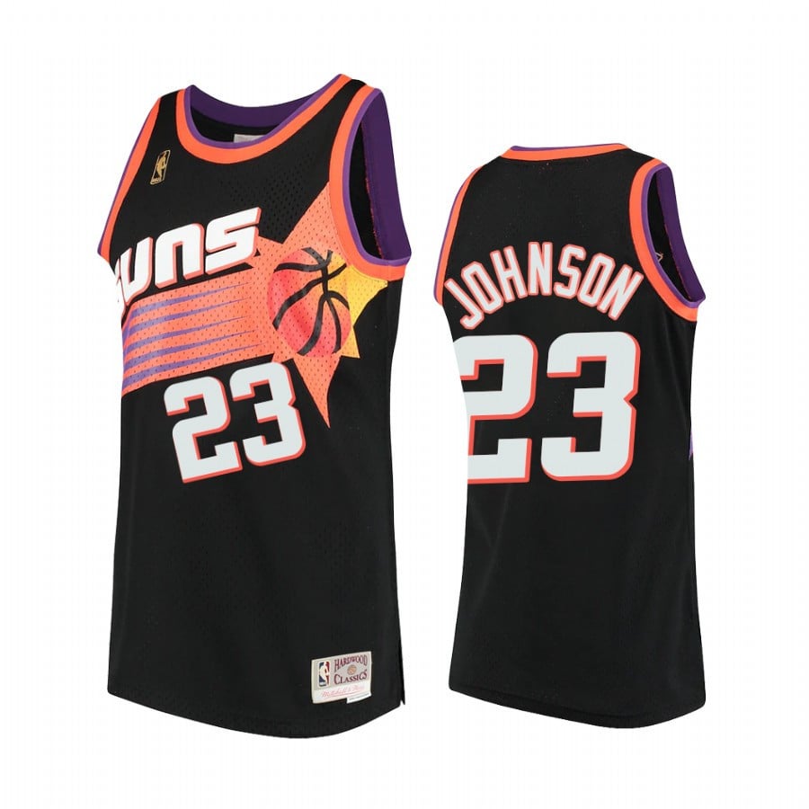 Cameron Johnson 23 Phoenix Suns Hardwood Classics Black NBA Jersey Men's