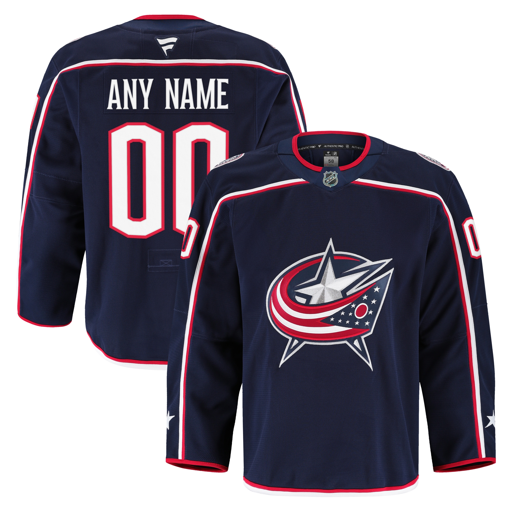 Columbus Blue Jackets Navy Home Pro Custom NHL Jersey Men's