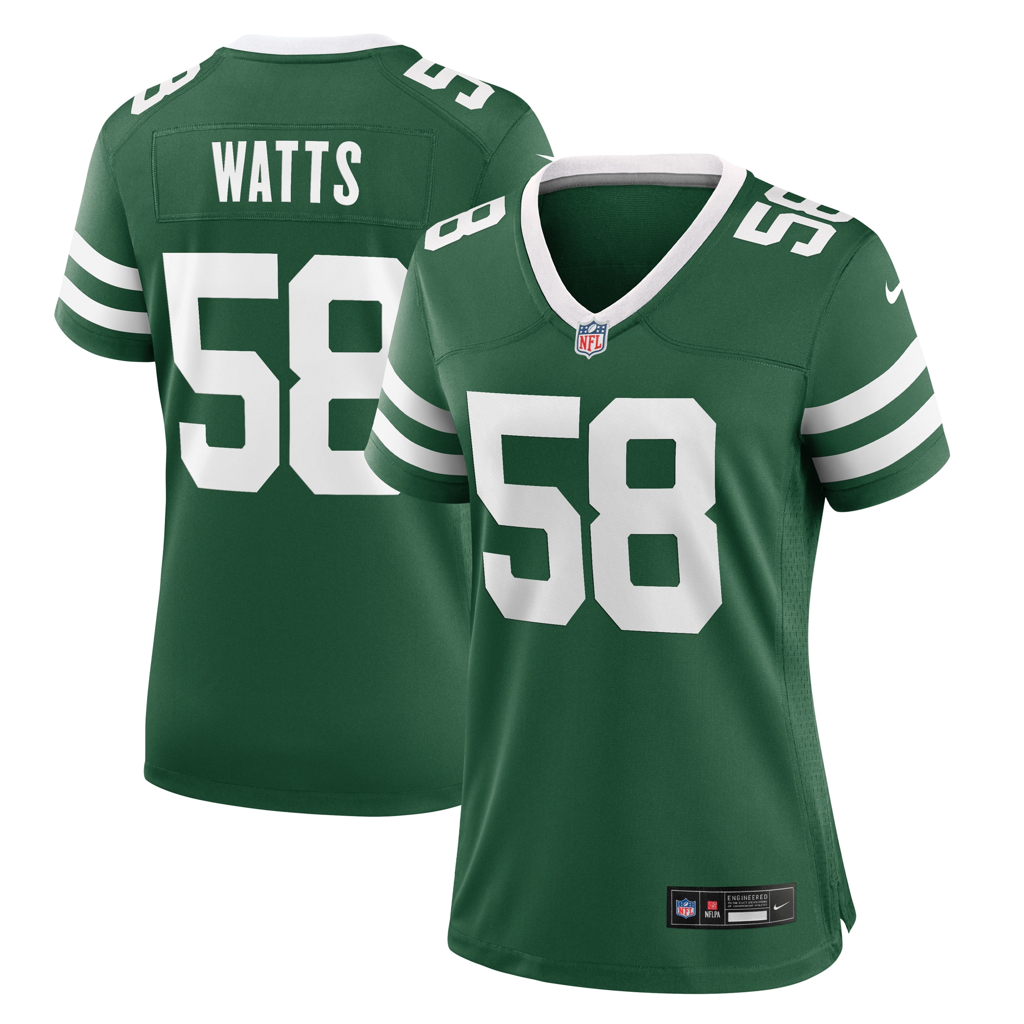 New York Jets Eric Watts Legacy Green Team Game NFL Jersey Women's