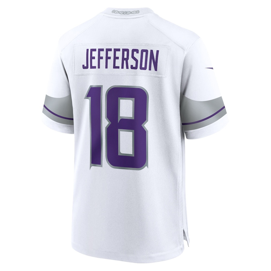 Justin Jefferson 18 Minnesota Vikings Alternate Game Player White NFL Jersey Youth