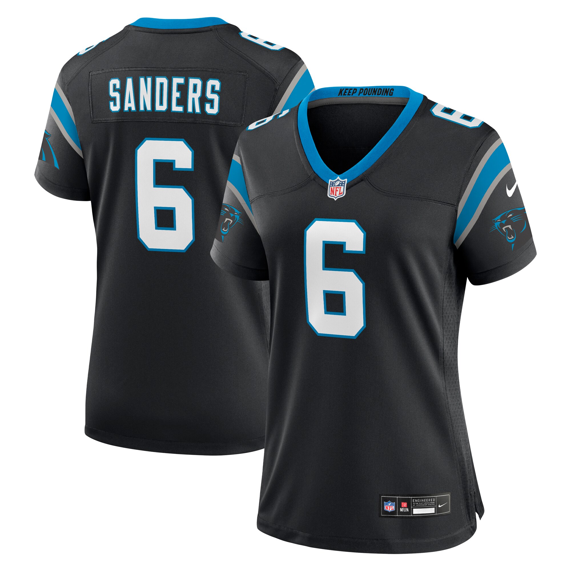 Carolina Panthers Miles Sanders Black All Player NFL Jersey Women's