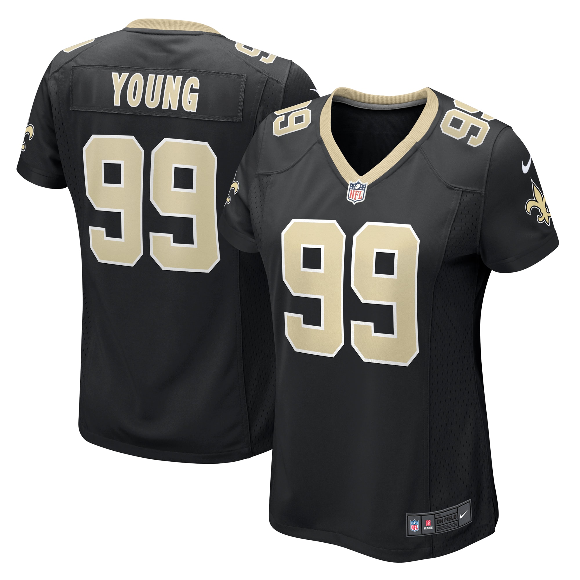 New Orleans Saints Chase Young Black Game NFL Jersey Women's
