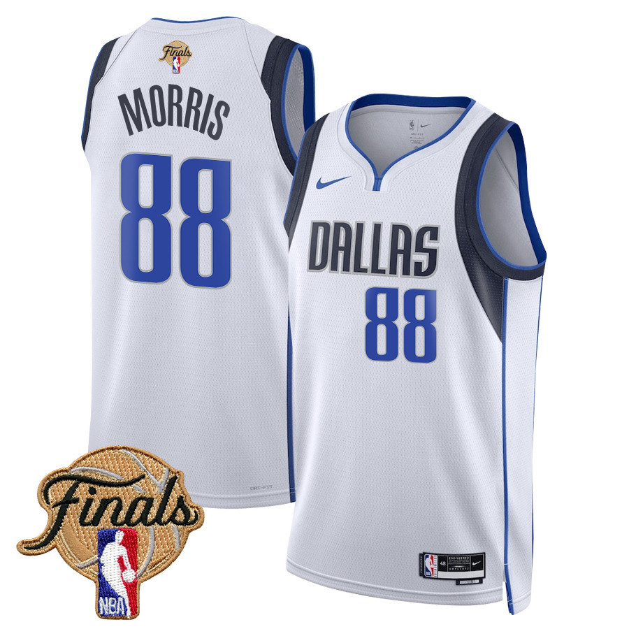 Markieff Morris 88 Dallas Mavericks 2024 FINALS PATCH Swingman Association Editio White NBA Jersey Men's