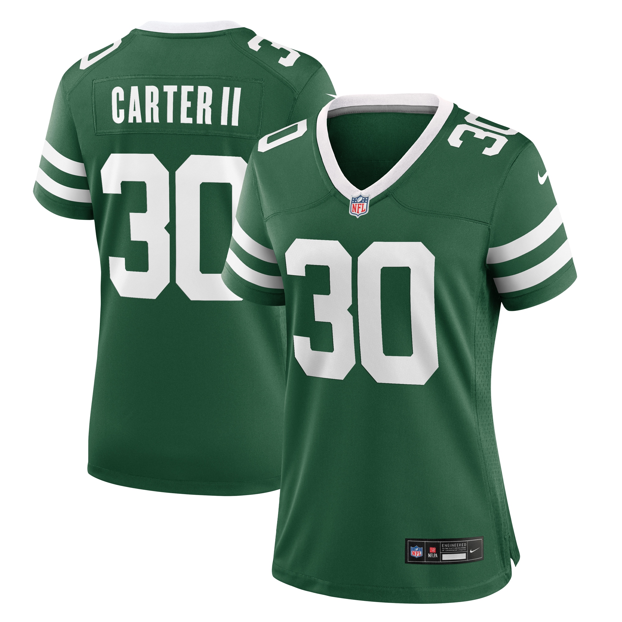 New York Jets Michael Carter II Legacy Green Team Game NFL Jersey Women's
