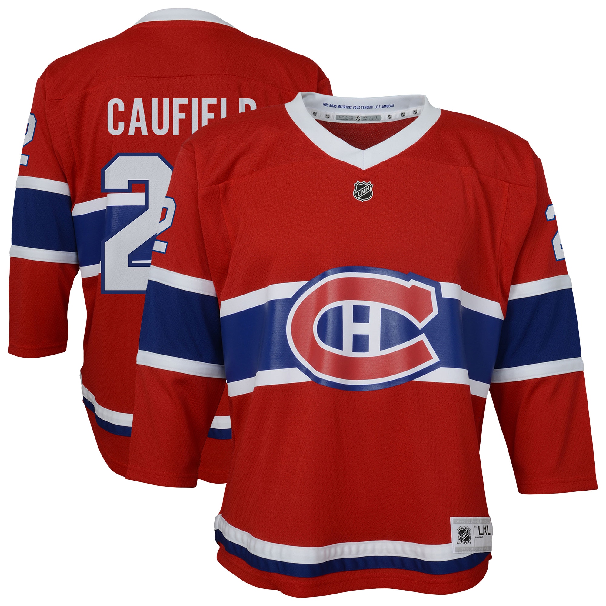 Montreal Canadiens Cole Caufield Red Home Player NHL Jersey Youth