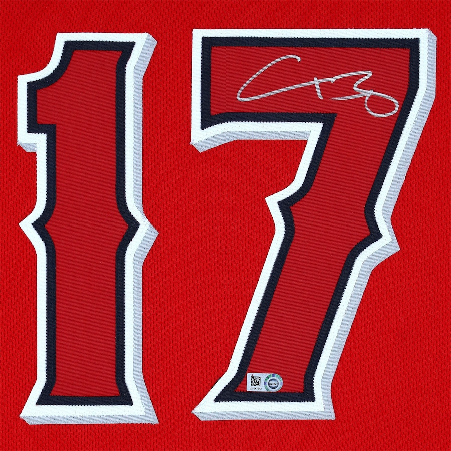 Shohei Ohtani 17 Los Angeles Angels Signed Red MLB Jersey Men's