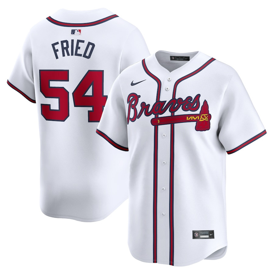 Max Fried 54 Atlanta Braves Home Limited Player White MLB Jersey Men's