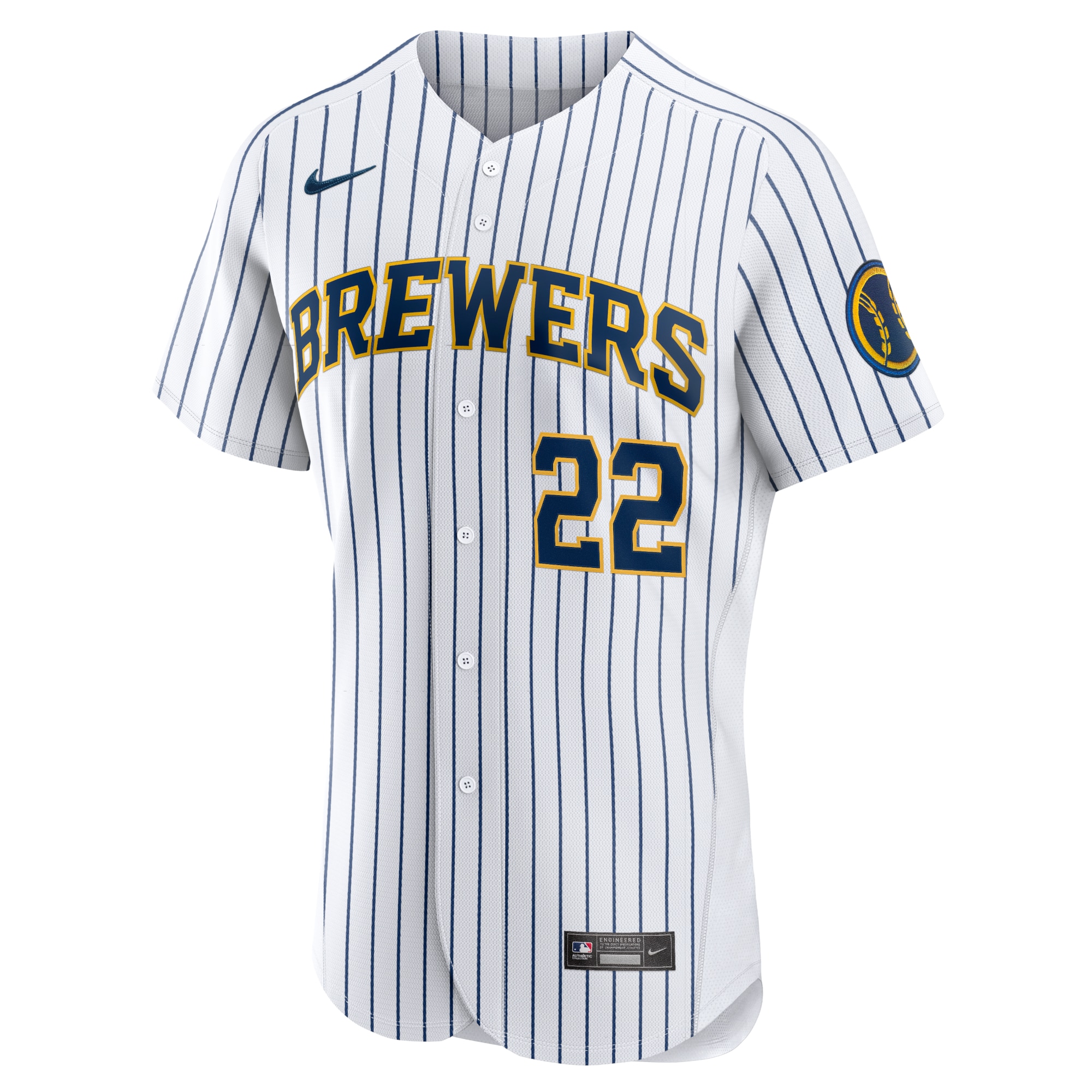 Milwaukee Brewers Christian Yelich White Team Alternate Player MLB Jersey Men's
