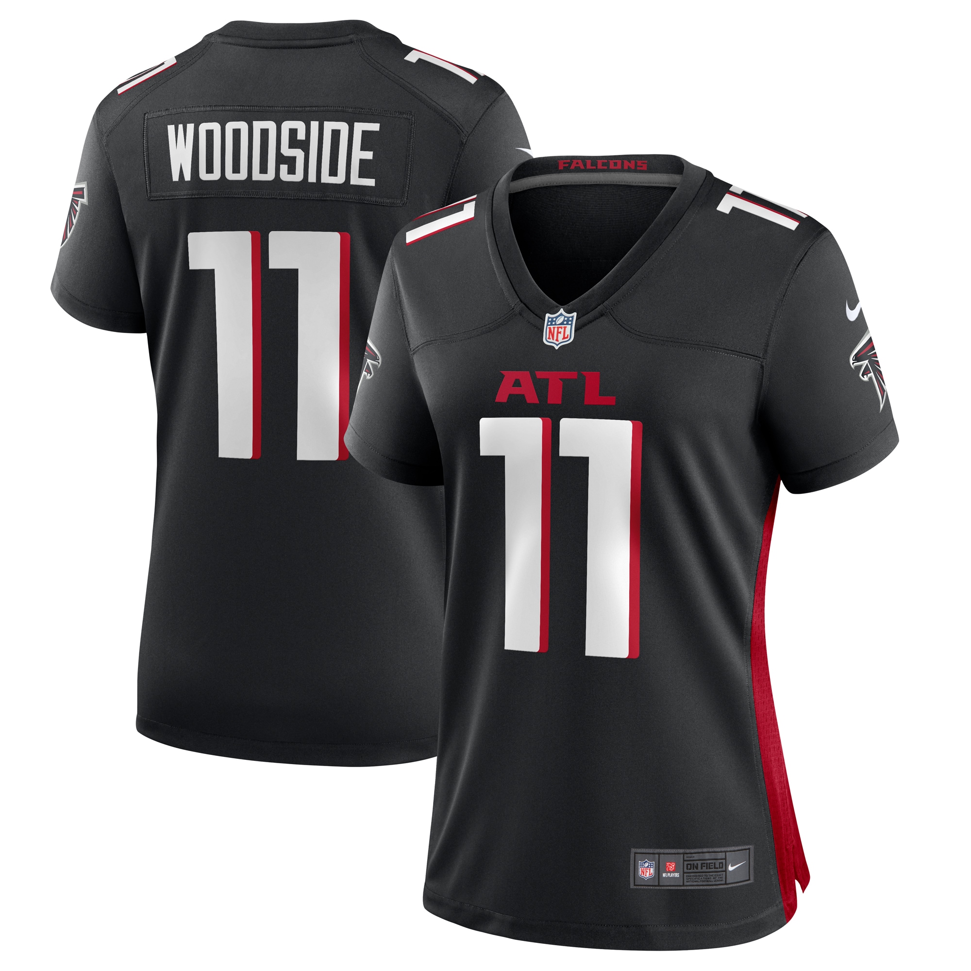 Atlanta Falcons Logan Woodside Black Team Game NFL Jersey Women's