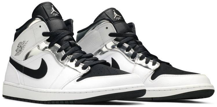 Air Jordan 1 Mid White Silver 554724-121