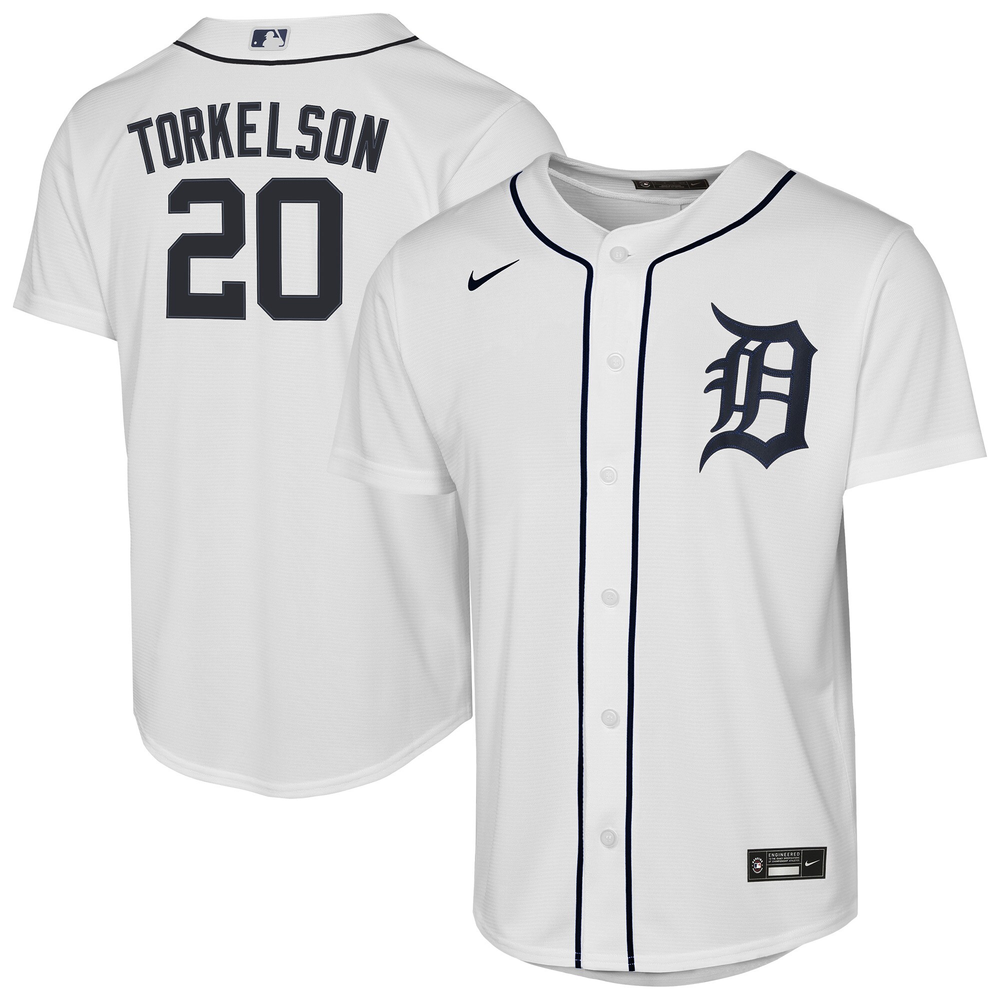 Detroit Tigers Spencer Torkelson White Home Player MLB Jersey Youth