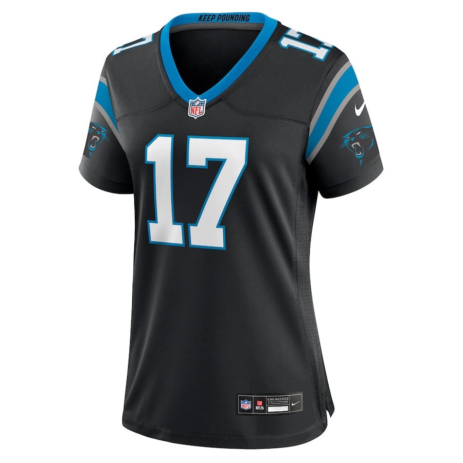 Xavier Legette 17 Carolina Panthers Game Black NFL Jersey Women's