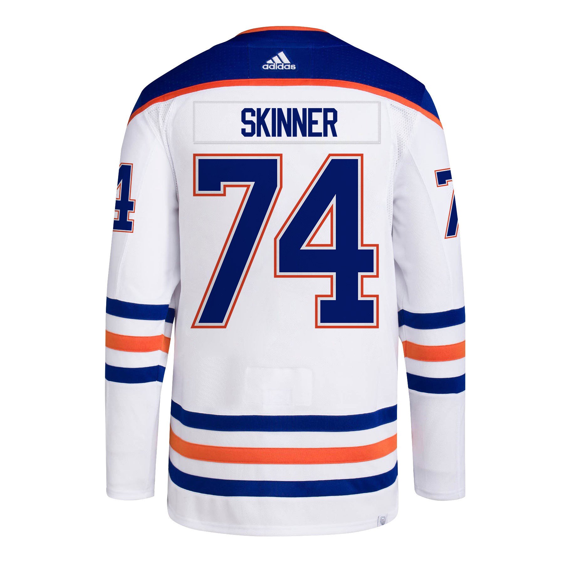 Stuart Skinner 74 Edmonton Oilers 2024 Playoffs Patch Away White NHL Jersey Men's