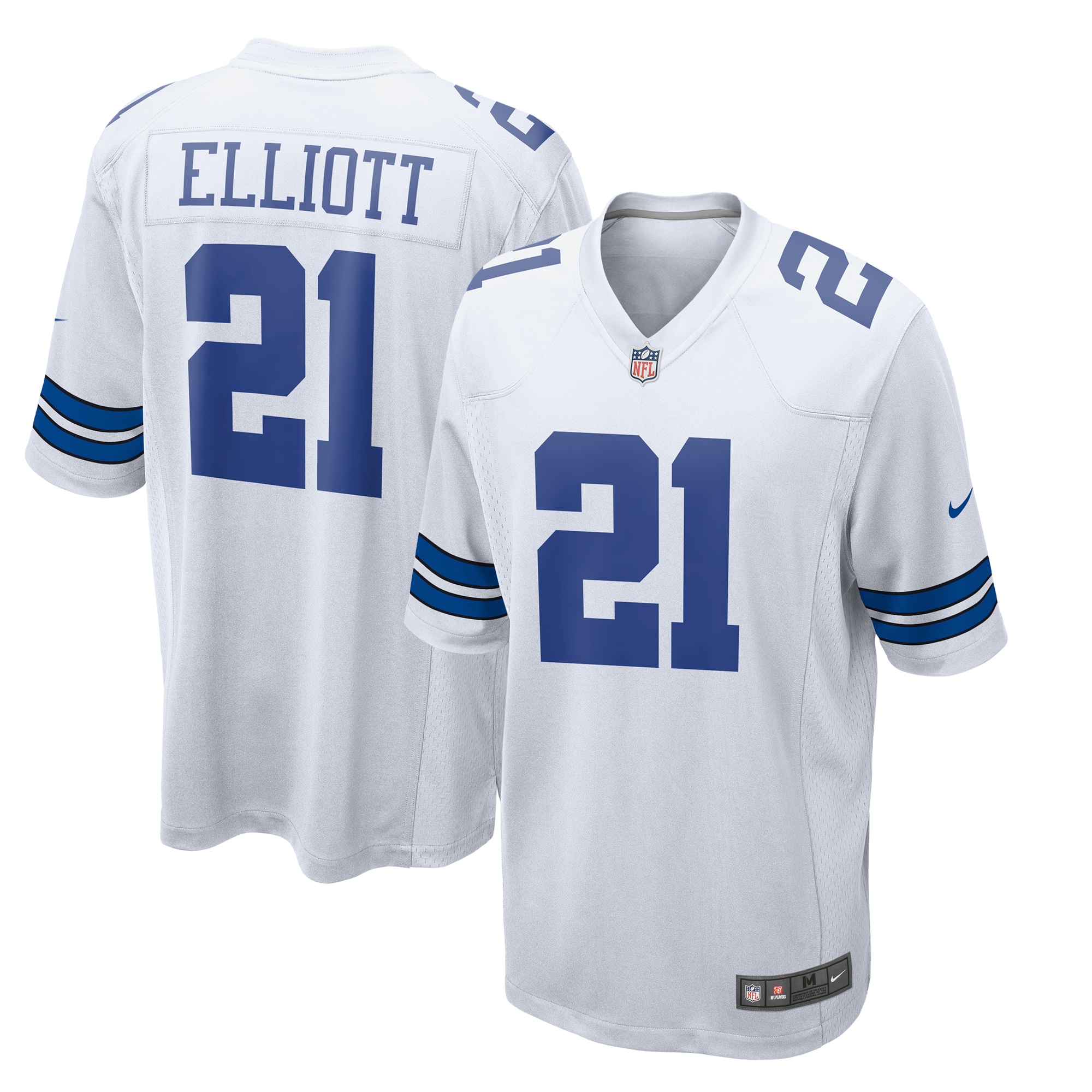 Dallas Cowboys Ezekiel Elliott White Team Game NFL Jersey Men's