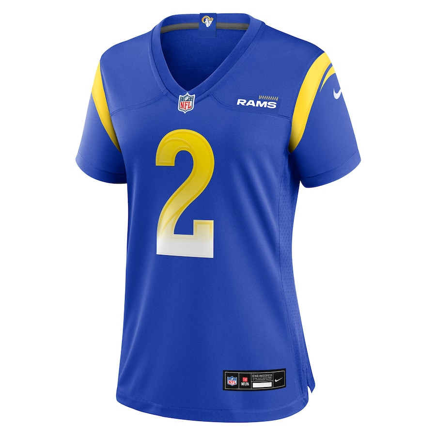 Quintez Cephus 2 Los Angeles Rams Team Game Royal NFL Jersey Women's