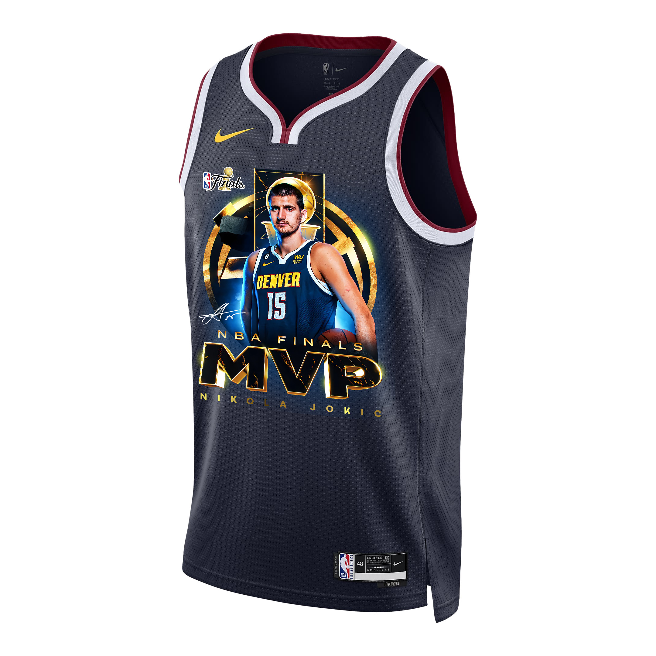 Nikola Joki? Denver Nuggets MVP 2023 Final Champions Swingman Black NBA Jersey Men's