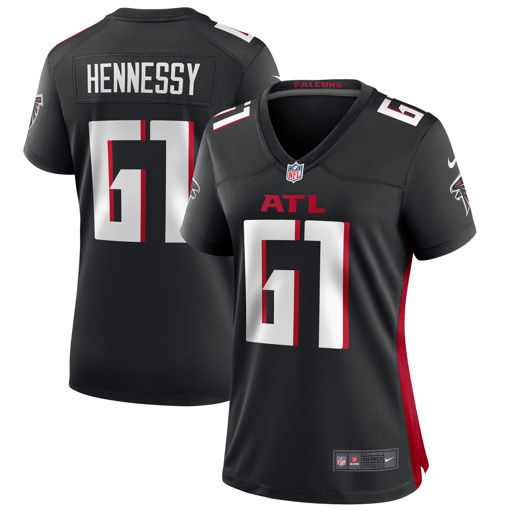 Atlanta Falcons Matt Hennessy Black Game NFL Jersey Women's