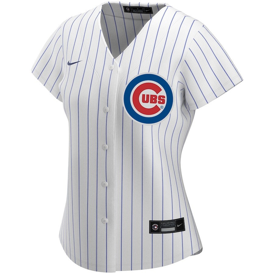 Chicago Cubs Home Custom White MLB Jersey Women's