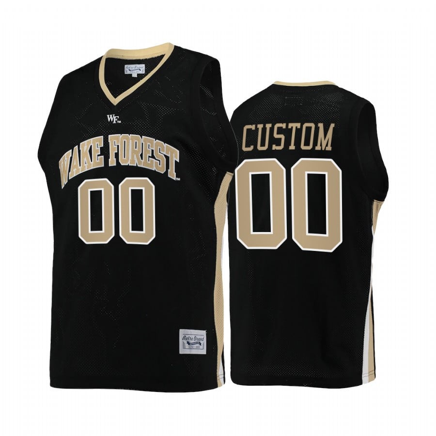 Custom 00 Wake Forest Demon Deacons Black College Retro NCAA Jersey Men's