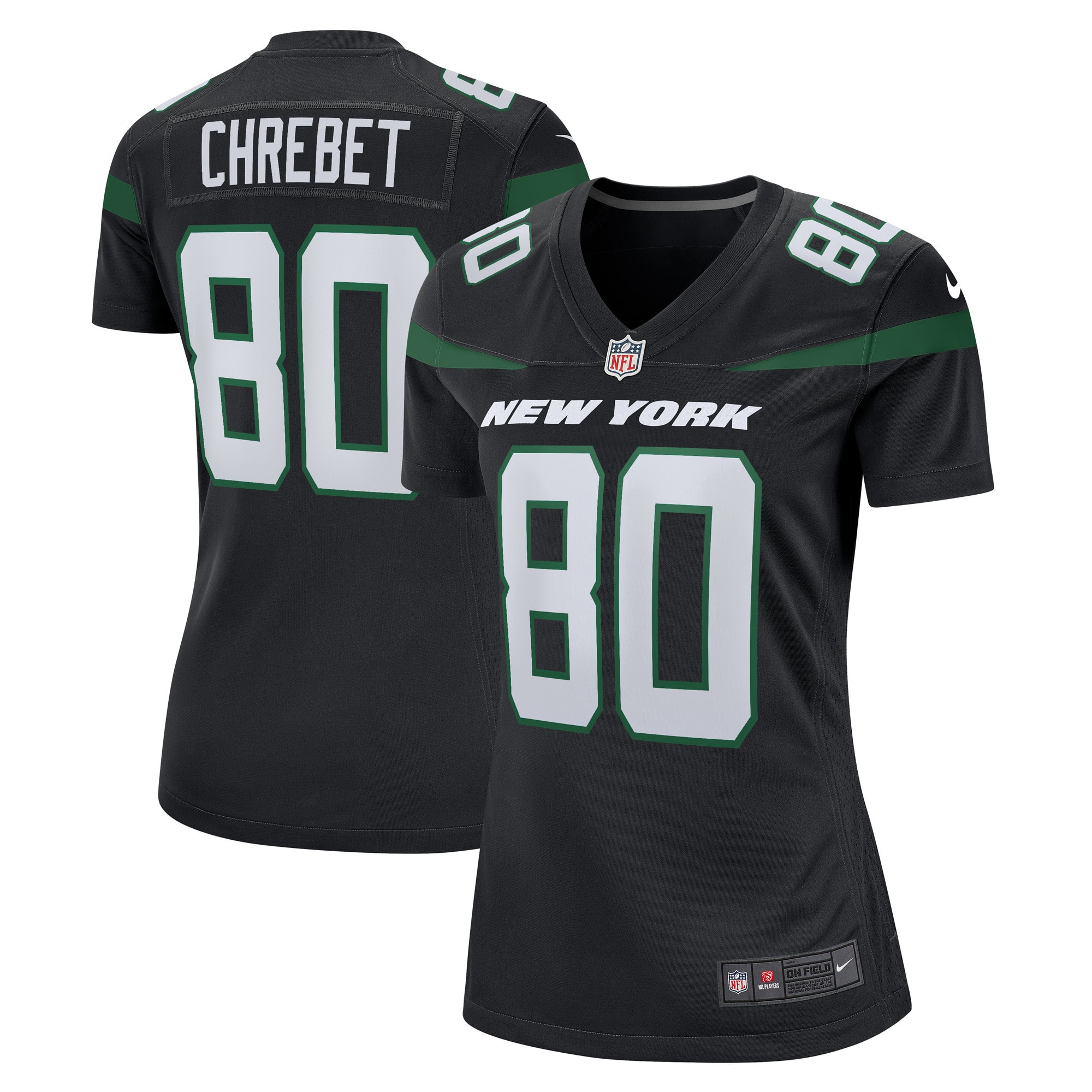 New York Jets Wayne Chrebet Black Retired Player NFL Jersey Women's