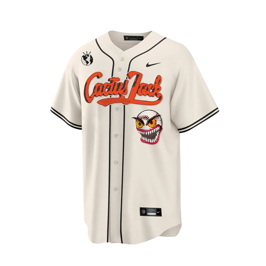 Houston Astros Cactus Jack Custom Cream MLB Jersey Men's