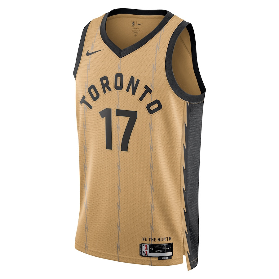 Dennis Schr?der 17 Toronto Raptors 2023/24 City Edition Swingman Gold NBA Jersey Men's